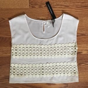 Cream Lace Crop Top